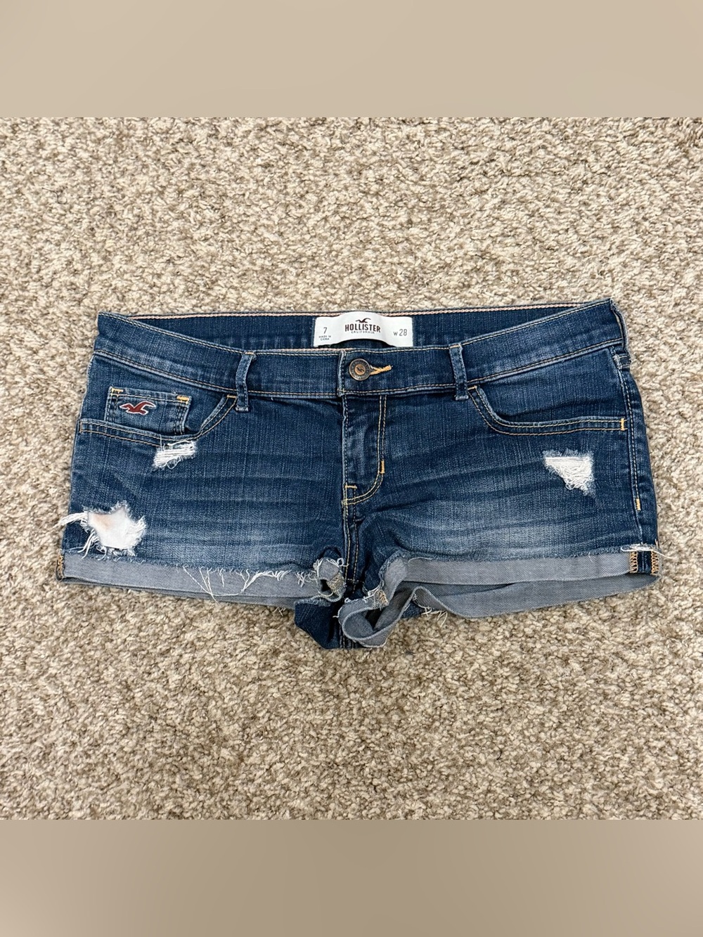 Y2K mcbling hollister low rise micro denim mini shorts